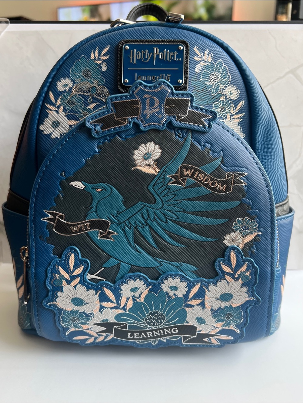 NWOT Loungefly Ravenclaw Blue Floral Mini Backpack